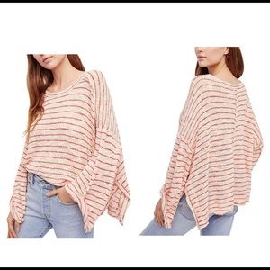 WE THE FREE STRIPED BLACK AND WHITE CROP SWEATER